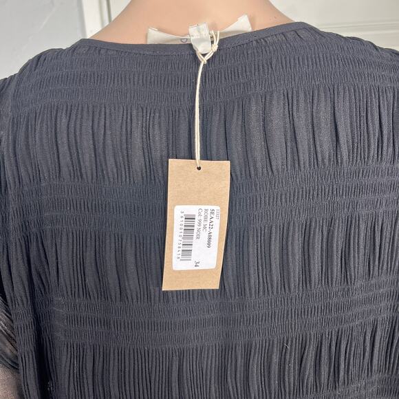 NEW athe Vanessa Bruno Women's Dress 34 Polyester Little Black Party Stretch T8 - Picture 5 of 8